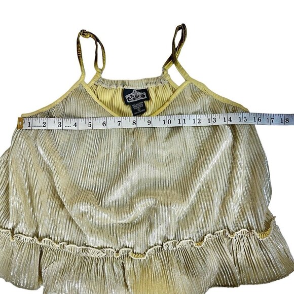 Angie Metallic Gold Spaghetti Strap Crop Top Womens Size S (G10146)‎ - Picture 6 of 6